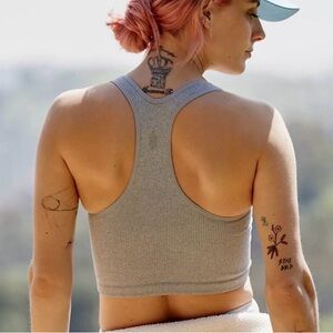 Free People Movement Free Throw Crop in Light Gray